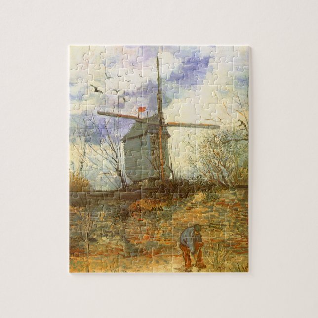 Puzzle Le Moulin Galette de Vincent van Gogh, molinos de  (Vertical)