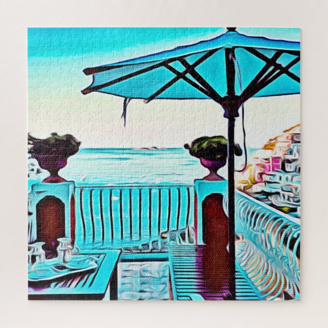 Puzzle Le Sirenuse En Positano, Italia, Hora Del Té (Vertical)