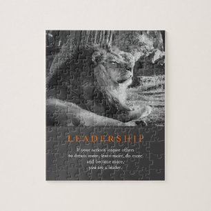 Puzzle Leadership Motivation Lion Black & White