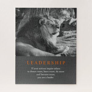 Puzzle Leadership Motivation Lion Black & White