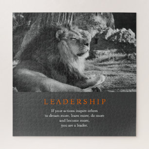 Puzzle Leadership Motivation Lion Black & White