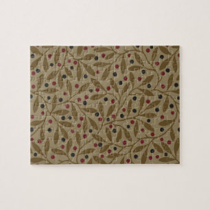 Puzzle Leaf Berry Classic Colored Bonito Pattern Art