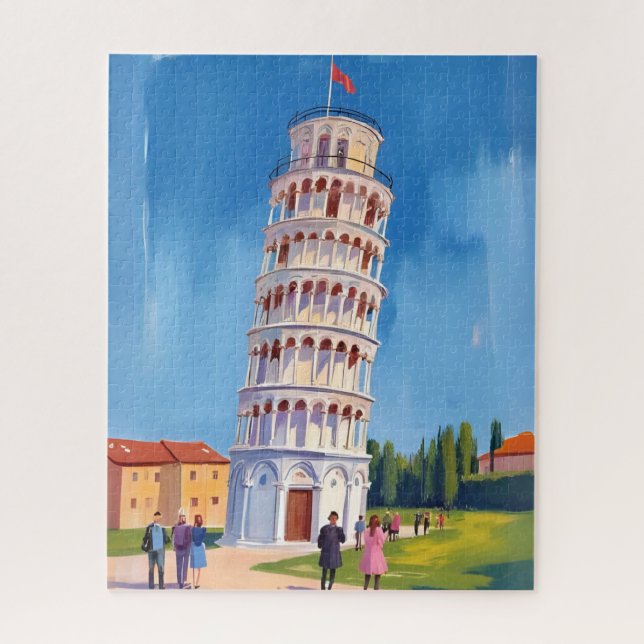 Puzzle Leaning Tower of Pisa Italy Painting (Vertical)