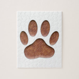 Puzzle Leather Texture Dog Paw Print