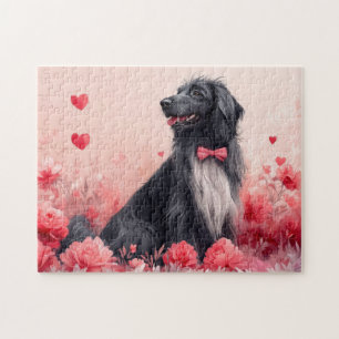 Puzzle Lebrel afgano con rosas - Día de San Valentín