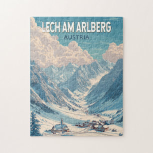 Puzzle Lech am Arlberg Austria Ilustracion Arte de Viajes