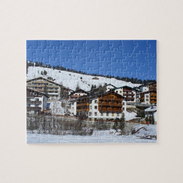 Puzzle Lech en Austria en invierno (Horizontal)