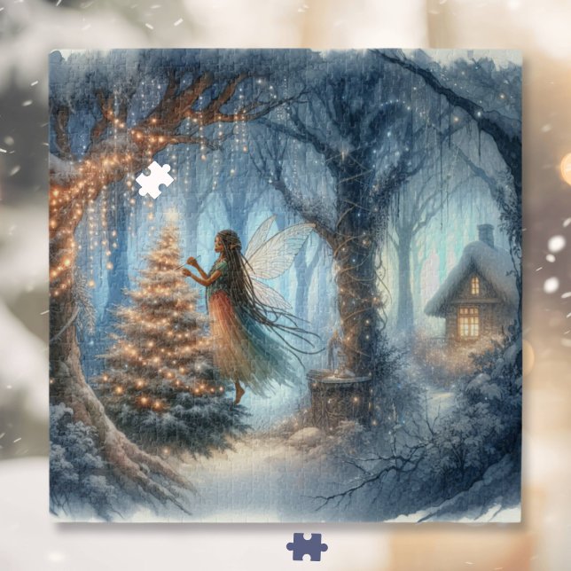 Puzzle Leche afroamericana decorando árbol de Navidad (Subido por el creador)