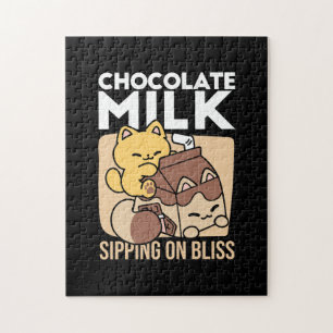 Puzzle Leche de Chocolate Sorbiendo Felicidad – Comida de