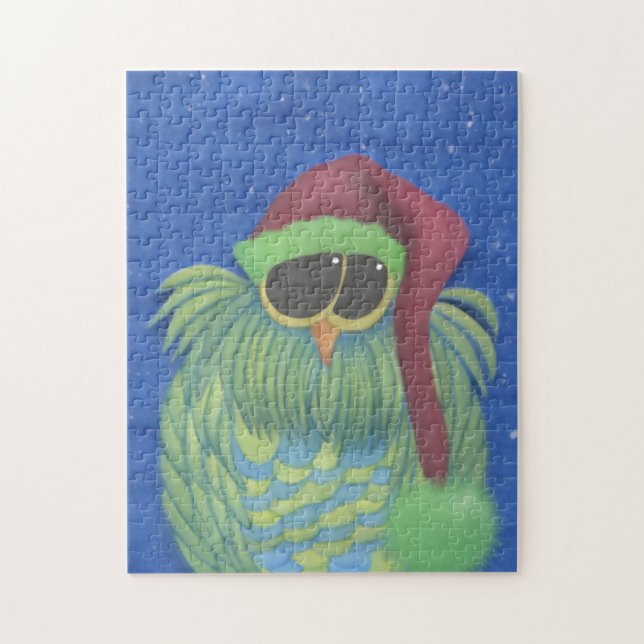 Puzzle Lechuza Adorable con Santa Hat (Vertical)