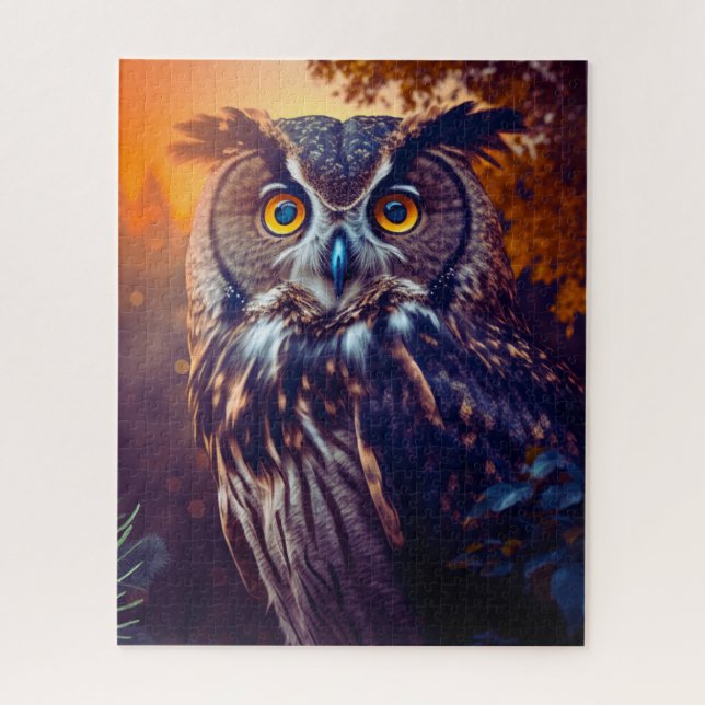 Puzzle Lechuza cuta en fauna silvestre (Vertical)