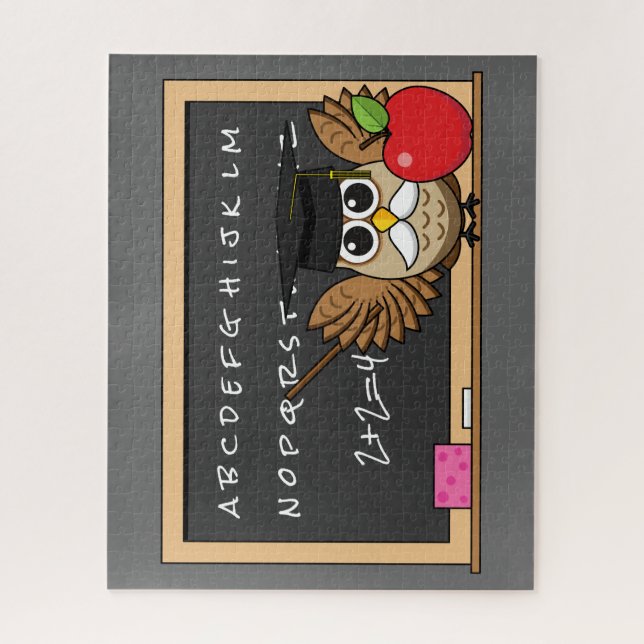 Puzzle Lechuza educativa con Personalizado Apple (Vertical)