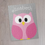 Puzzle Lechuza Personalizado pequeña - Nombre personaliza<br><div class="desc">Un búho moderno y sencillo con colores de moda. Puede agregar un nombre,  un monograma u otro texto personalizado. Si necesita mover el dibujo,  haga clic en el botón personalizar para realizar cambios.</div>