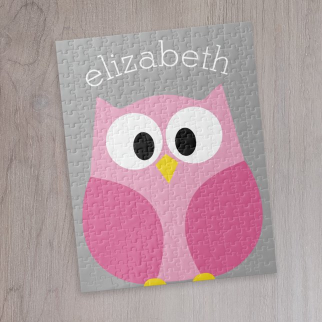 Puzzle Lechuza Personalizado pequeña - Nombre personaliza (Cute whimsical owl personalized puzzle)