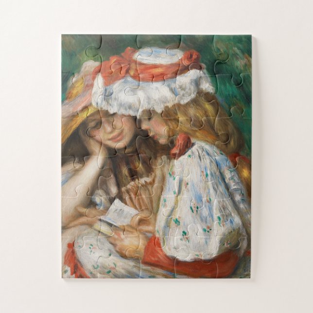Puzzle Lectura de dos Chicas - Pintura impresionista de r (Vertical)