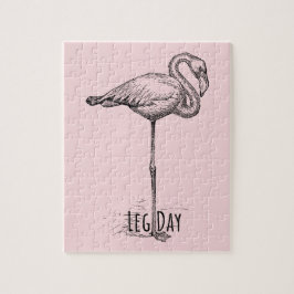 Puzzle Leg Day Elegant Flamingo Fun Fitness