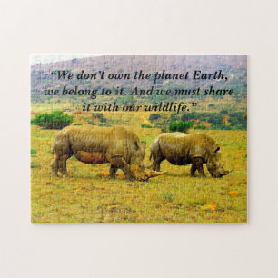 Puzzle Lema personalizado/Pareja rinoceronte de conservac