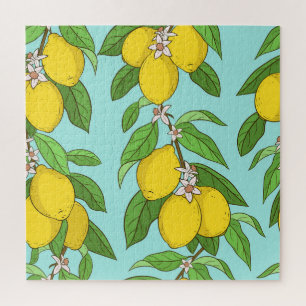 Puzzle Lemones, El Fondo Azul Vibrante No Tiene Percanto.