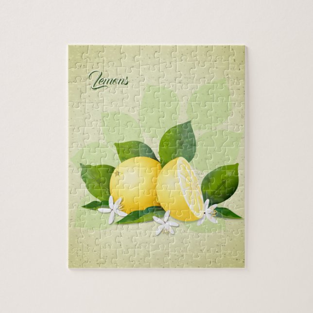 Puzzle Lemons Citrus Fruit Botanical (Vertical)
