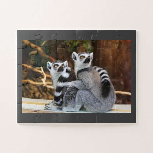 Puzzle Lemur Pair (Horizontal)