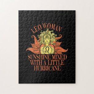 Puzzle Leo Woman Zodiac Rótulo Julio Agosto Cumpleaños