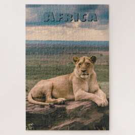 Puzzle León Africano Retro Escénico