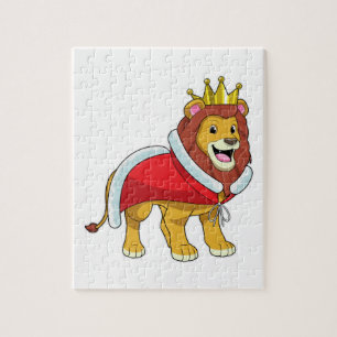 Puzzle León como Rey con corona y Cabo