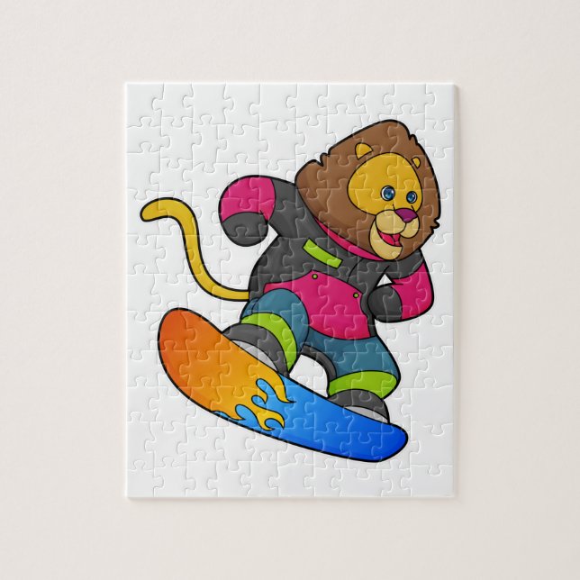 Puzzle León como snowboarder con Snowboard (Vertical)