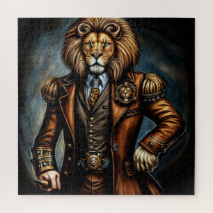 Puzzle León de Steampunk con traje