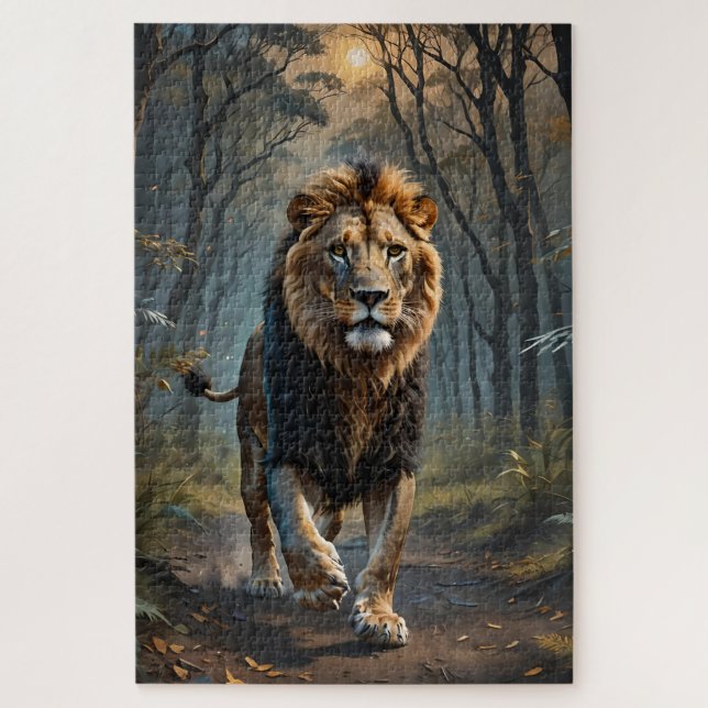 Puzzle "León en el bosque" de 20" x 30", 1014 piezas, (Vertical)