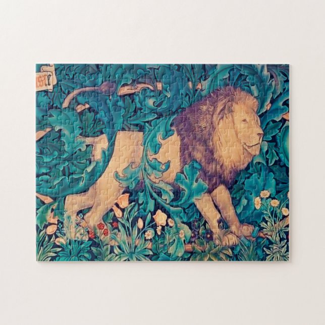 Puzzle León en el bosque, William Morris (Horizontal)