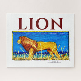 Puzzle León en la hierba alta