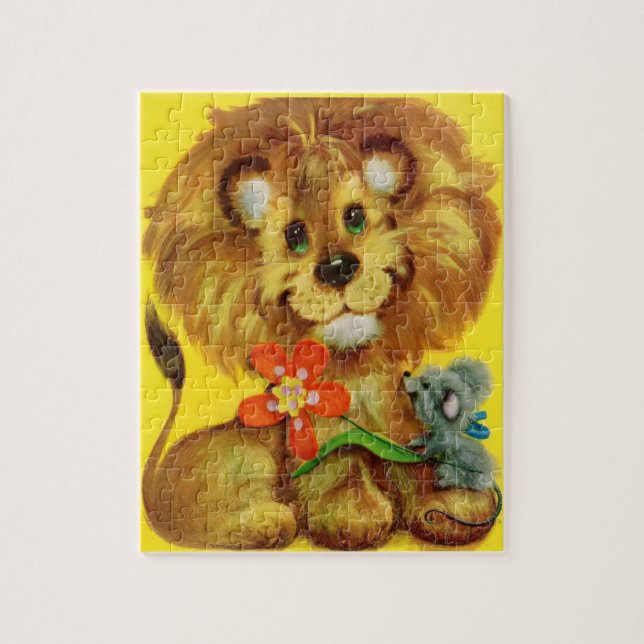 Puzzle león y ratón (Vertical)