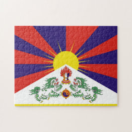 Puzzle Leones Tibet y Nieve, bandera tibetana - Los Himal