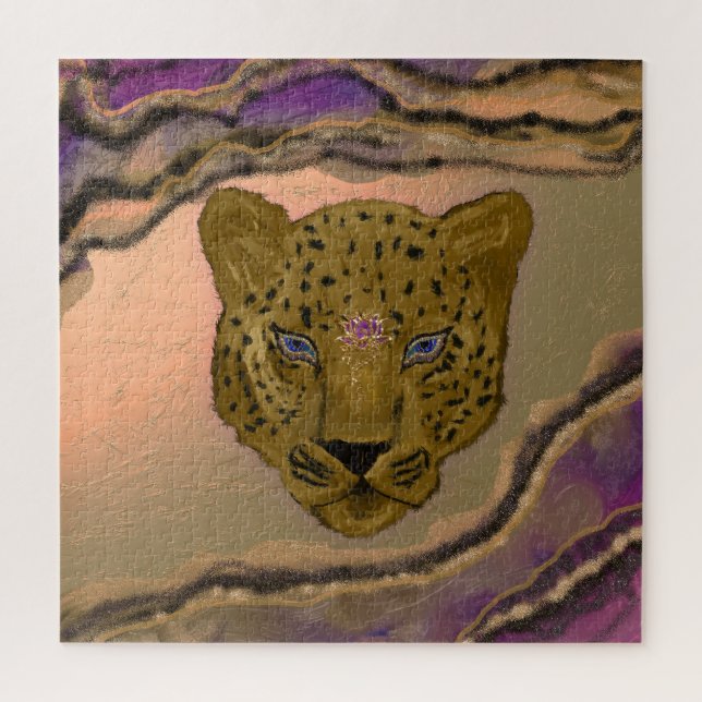 Puzzle Leopardo con geoda (Vertical)