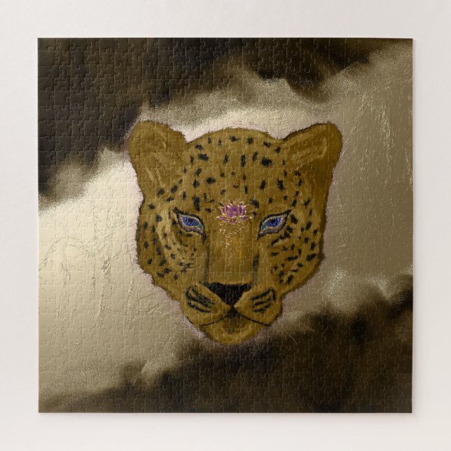 Puzzle Leopardo con Geode Marrón (Vertical)