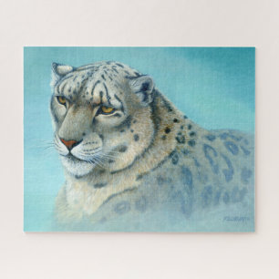Puzzle Leopardo de la nieve, pintura acrílica