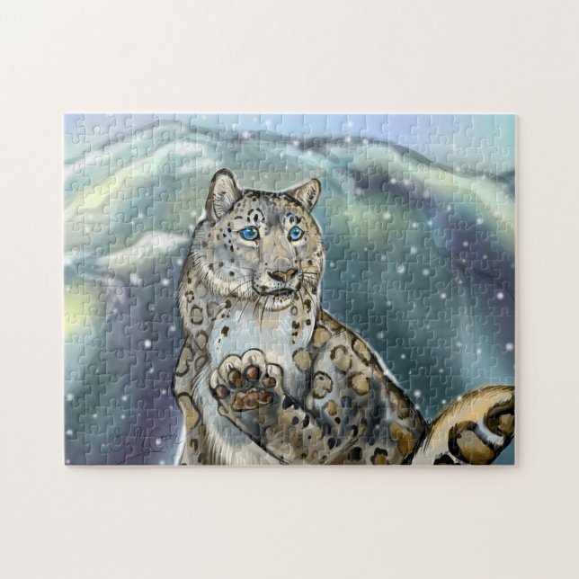 Puzzle Leopardo de la nieve~rompecabezas (Horizontal)