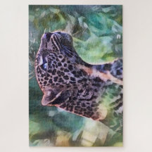 Leopardo En Una Selva Sunlit