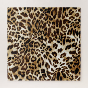 Puzzle Leopardo vibrante: Diseño textil colorido.