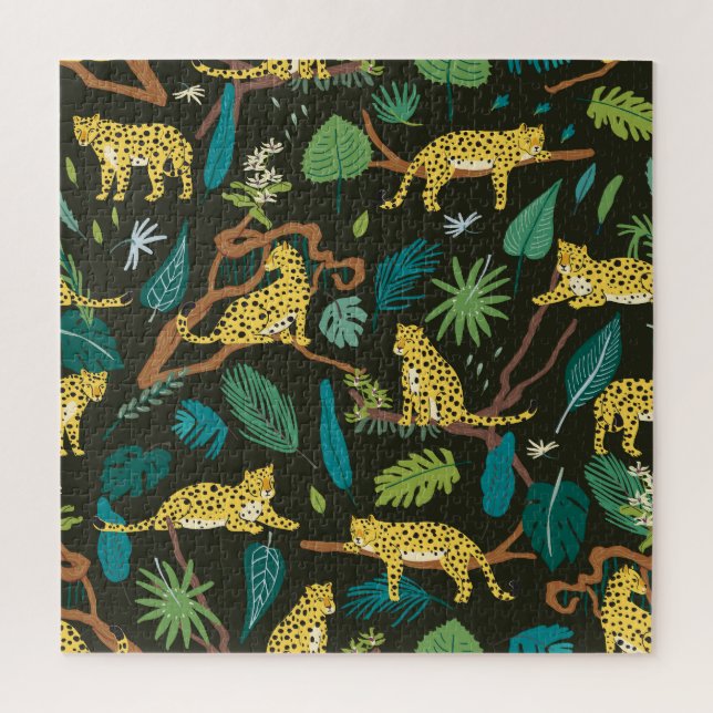 Puzzle Leopardos en la selva: Salvaje de la época (Vertical)