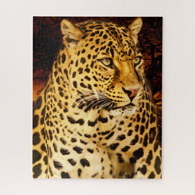 Puzzle Leopardos Grandes Gatos. (Vertical)