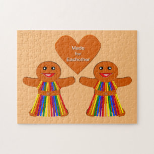 Puzzle Lesbian Christmas Gingerbread Ladies Couple