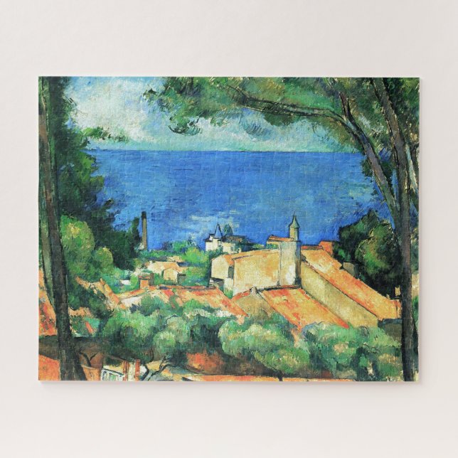 Puzzle L'Estaque con techos rojos de Paul Cezanne (Horizontal)