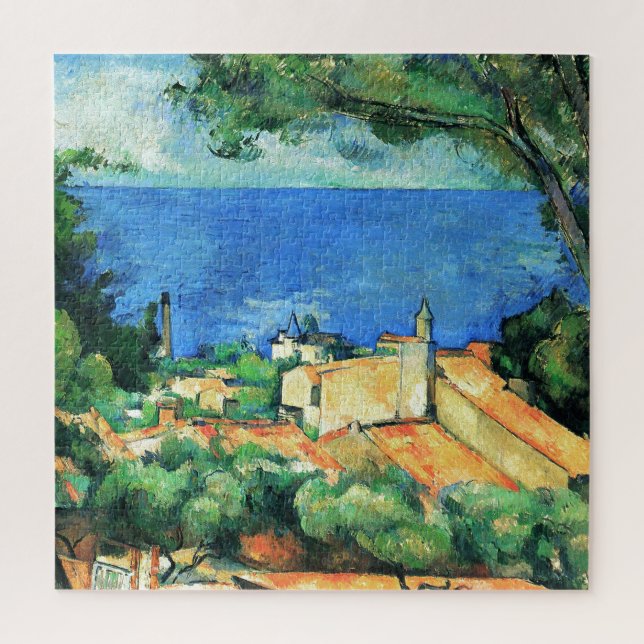 Puzzle L'Estaque con techos rojos de Paul Cezanne (Vertical)