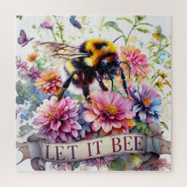 Puzzle Let It Bee – Aquarela Abejorro Primavera Floral 