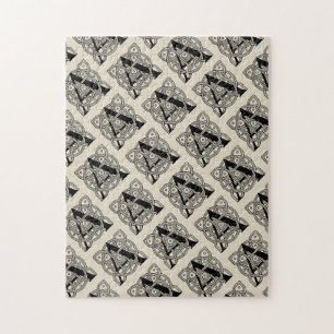 Puzzle Letra A Monograma De Knot Celta Vintage