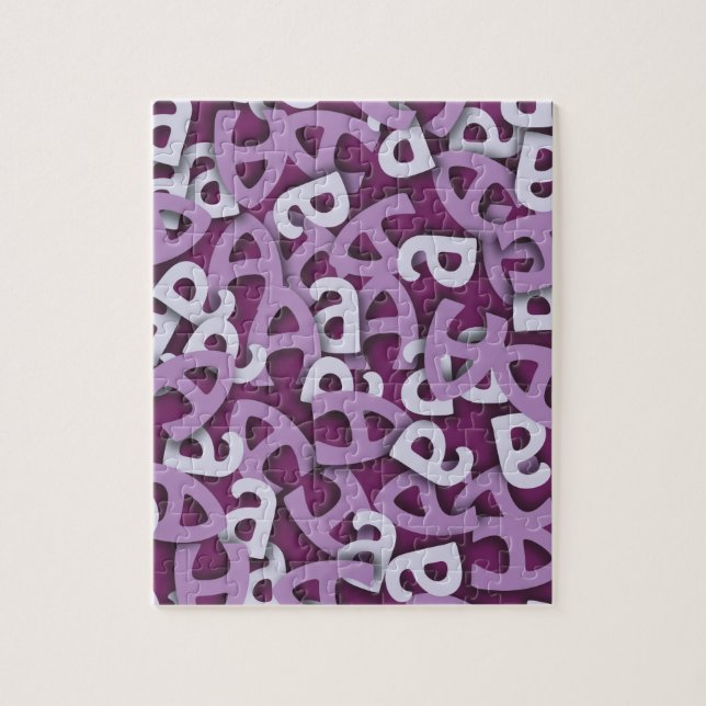Puzzle Letra a púrpura (Vertical)