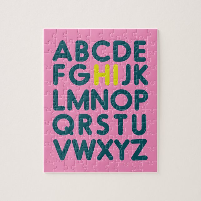 Puzzle Letra alfabética simple y ligera en rosa (Vertical)