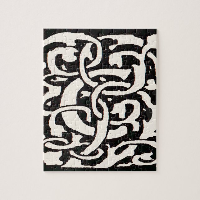 Puzzle Letra Art Nouveau del Monograma C de la cosecha de (Vertical)